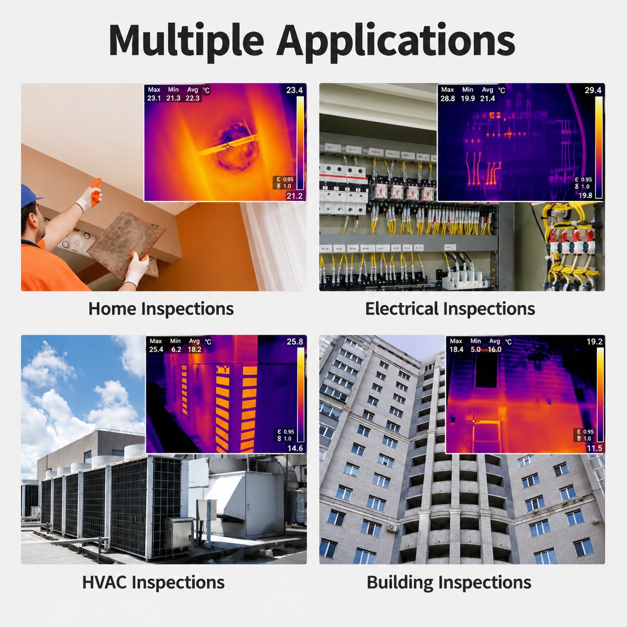 Handheld Thermal Imaging Camera – High-Resolution Infrared Imager for Building Inspections & HVAC