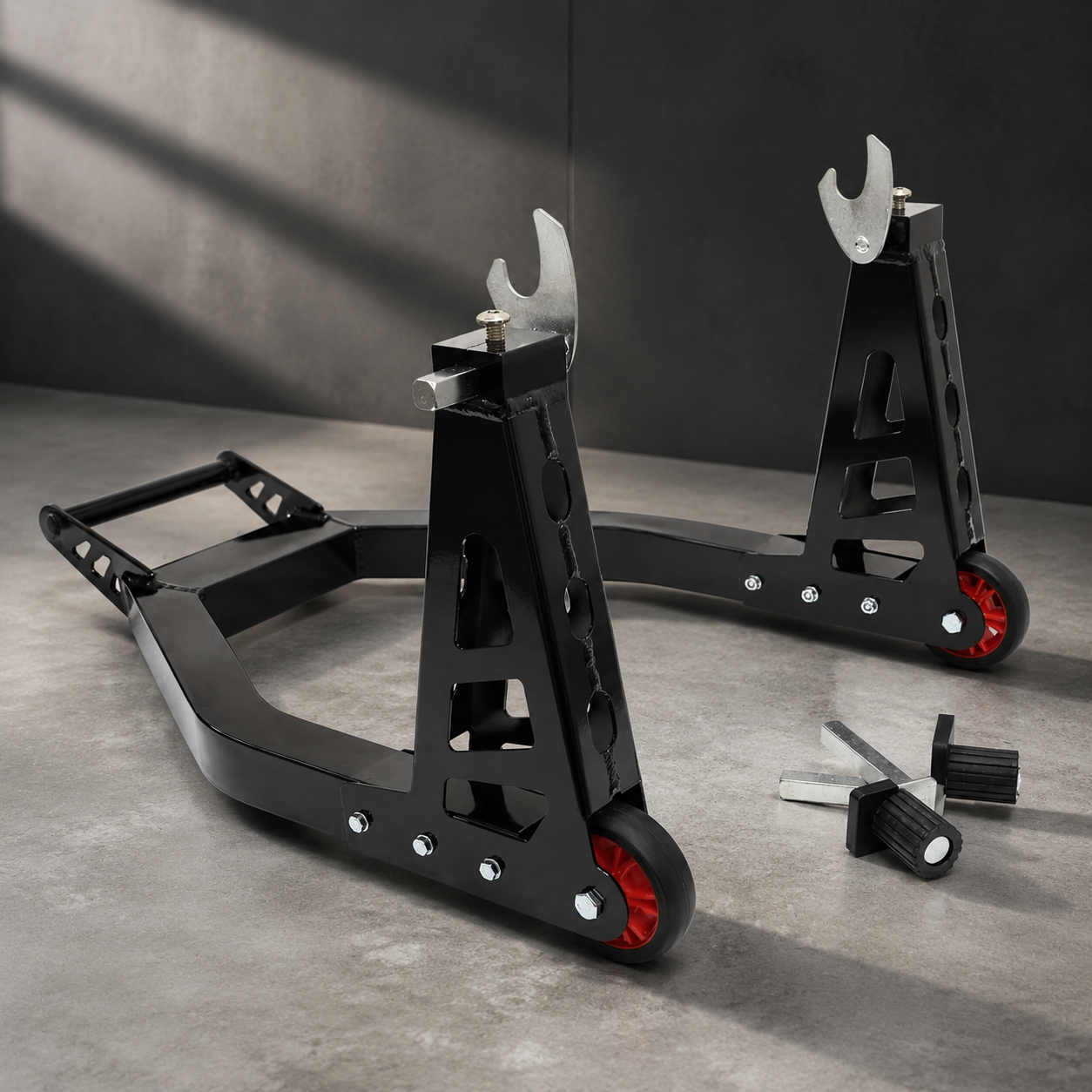 Motorcycle Front & Rear Paddock Stand Set – Heavy Duty Aluminum Maintenance Stand