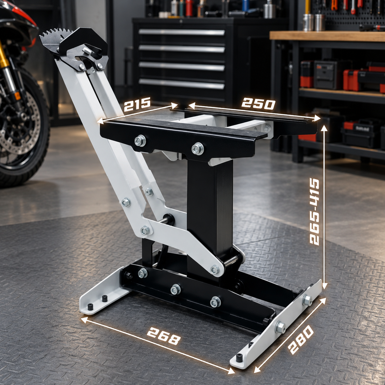 Heavy-Duty Adjustable Motorcycle Lift Stand