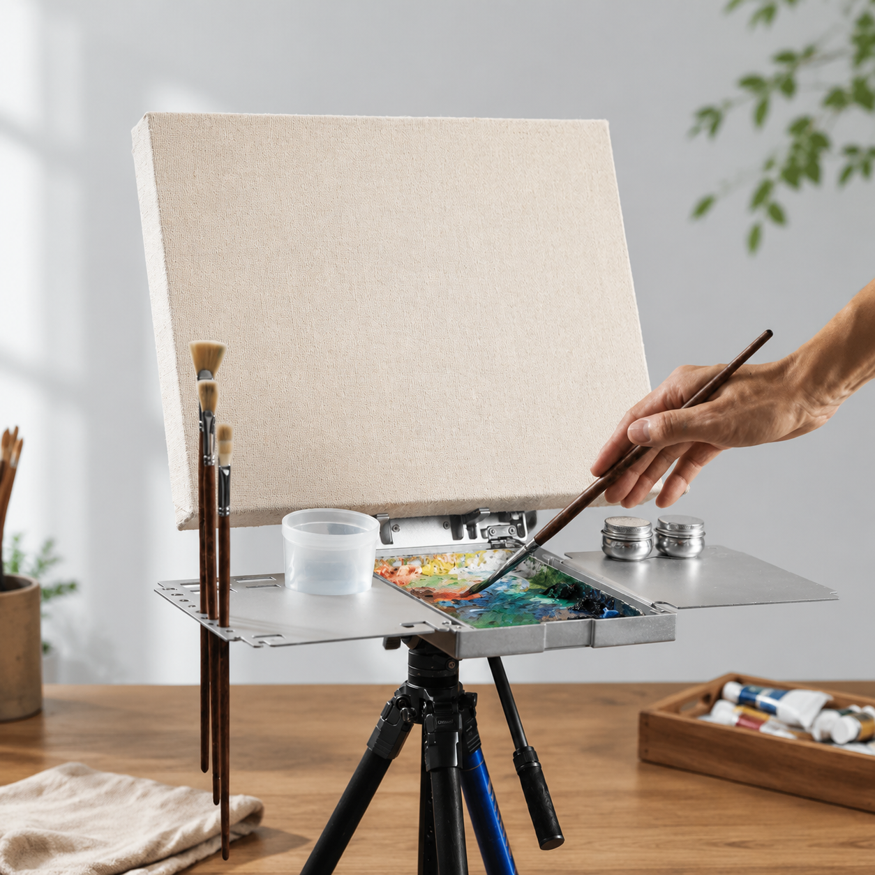 Portable Aluminum Artist Storage Box – Adjustable Plein Air Painting Case