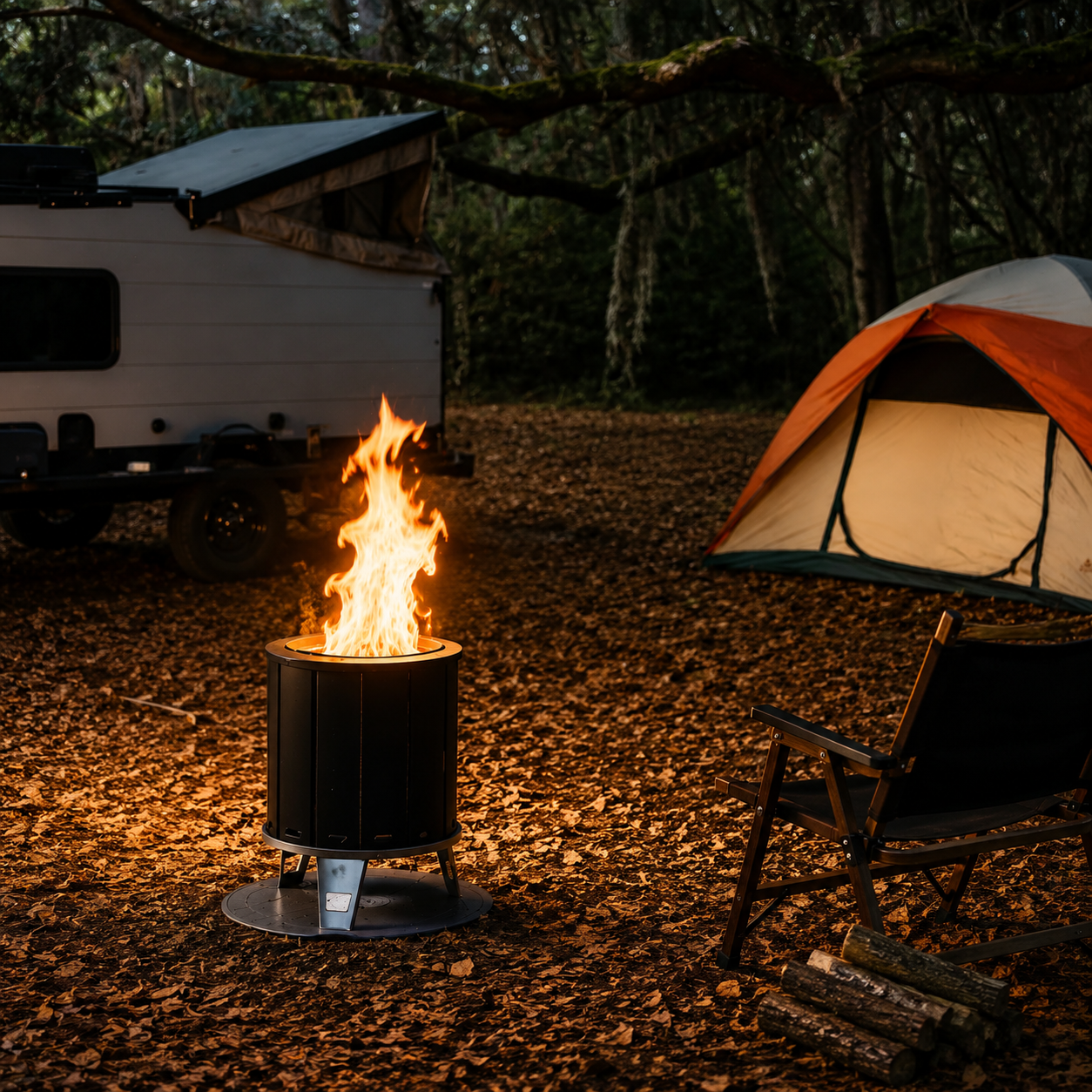 Foldable Smokeless Fire Pit – Portable Outdoor Campfire Solution