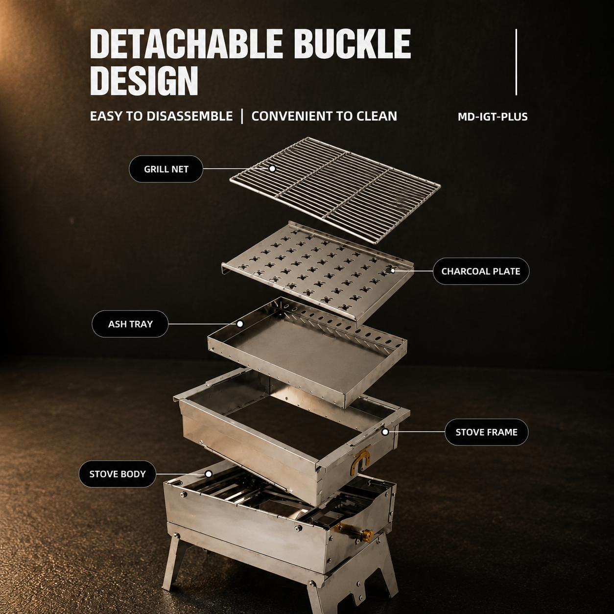 Fold Grill – Portable Stainless Steel BBQ Grill for Outdoor Cooking