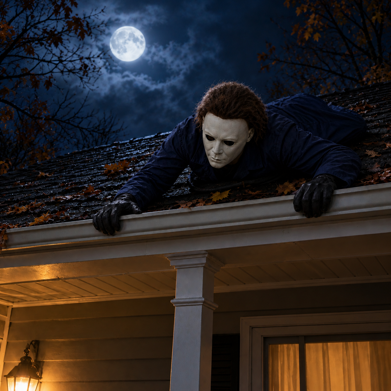 Crawling Rooftop Halloween Horror Figure