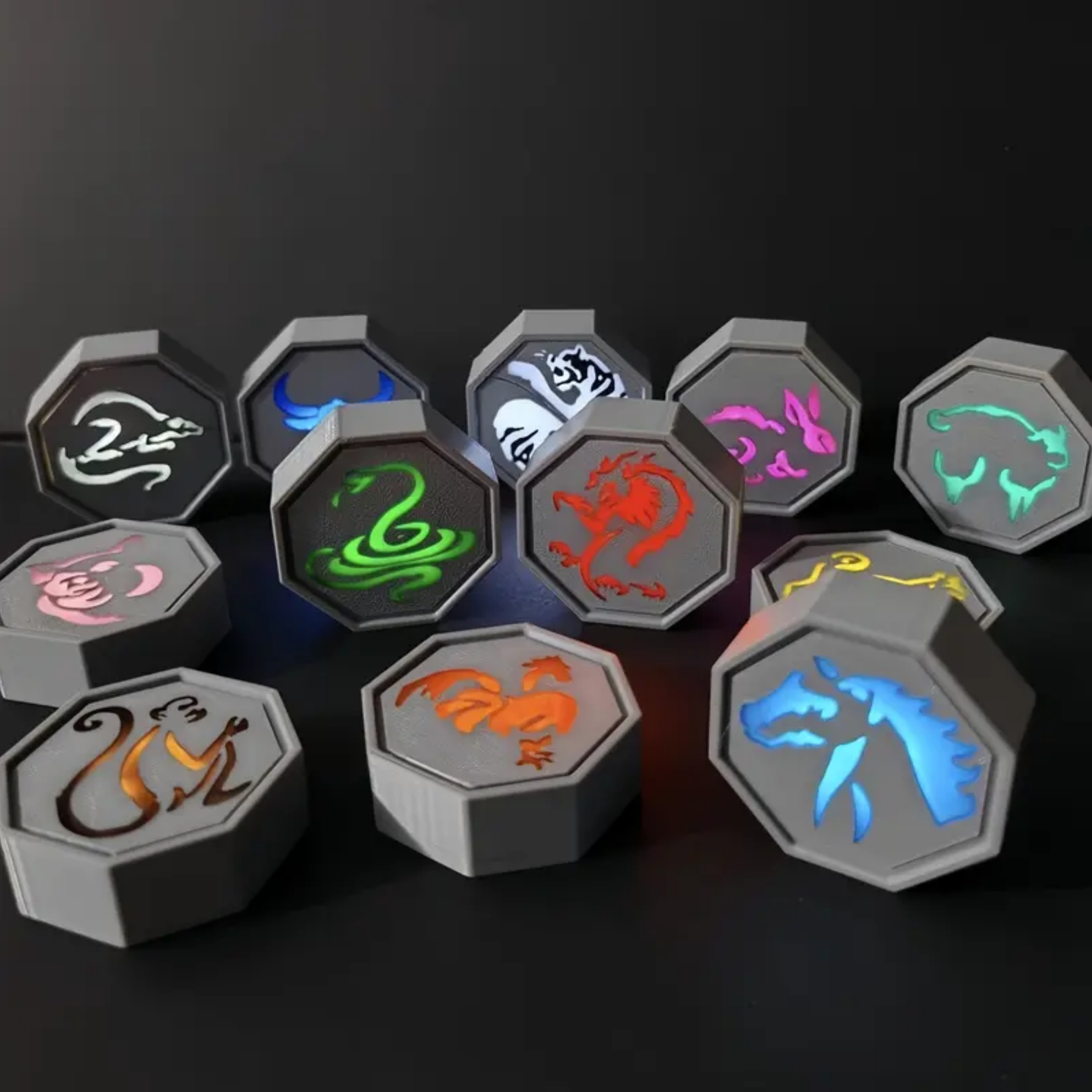 Complete 12-Piece Talisman Set – Removable, Glow Effect, PETG Material