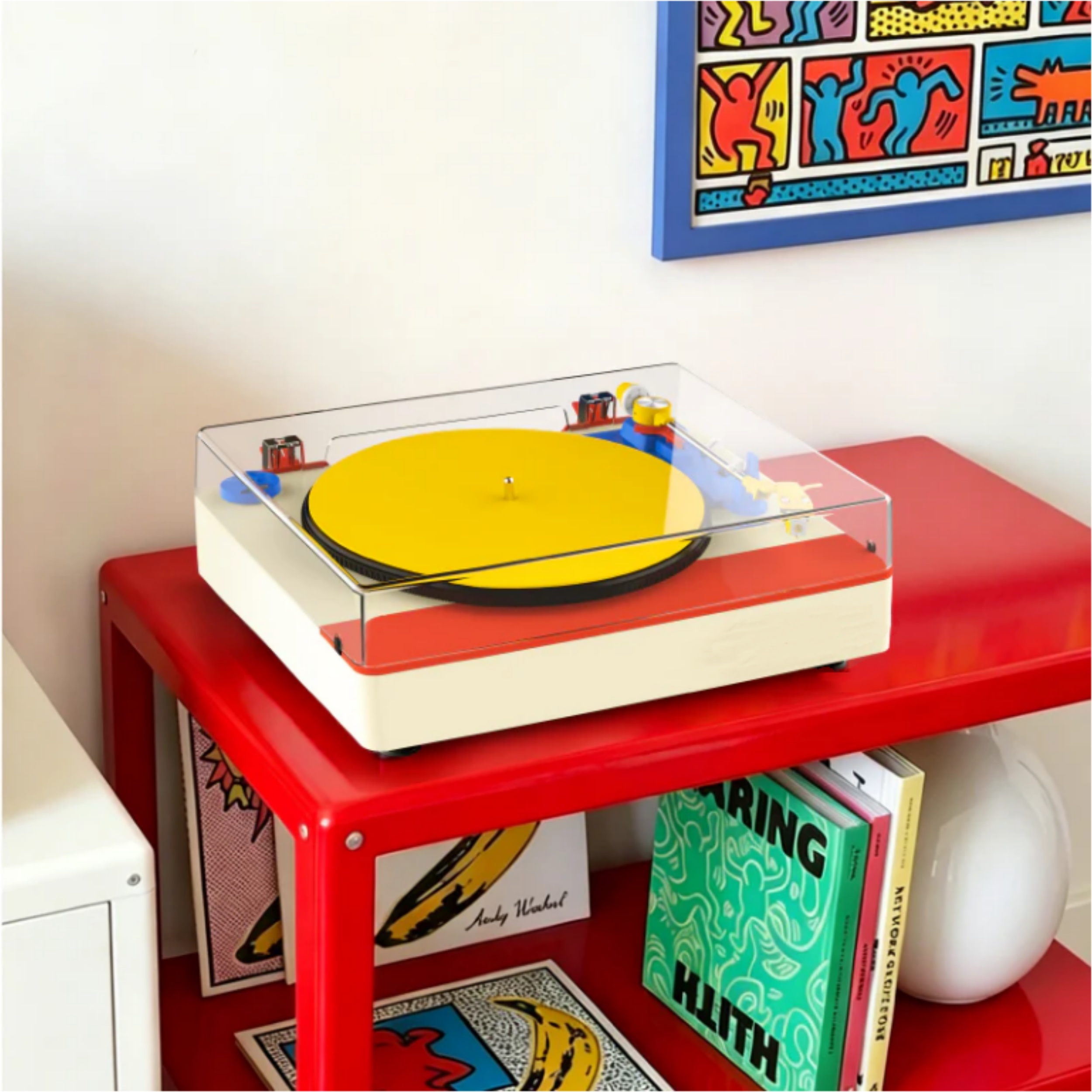 Memphis‑Style Record Player – Built‑in Speakers, Bluetooth, Pro Cartridge