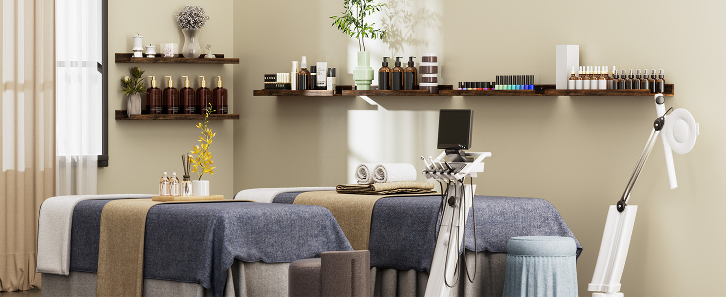 brown shelves