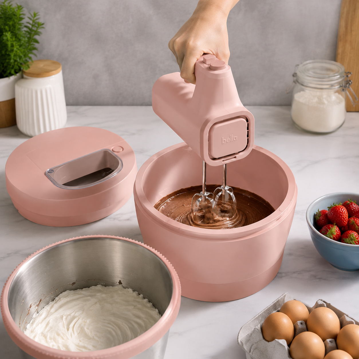 2-In-1 Electric Mixer With Bowl – Compact Kitchen Helper For Baking & Mixing