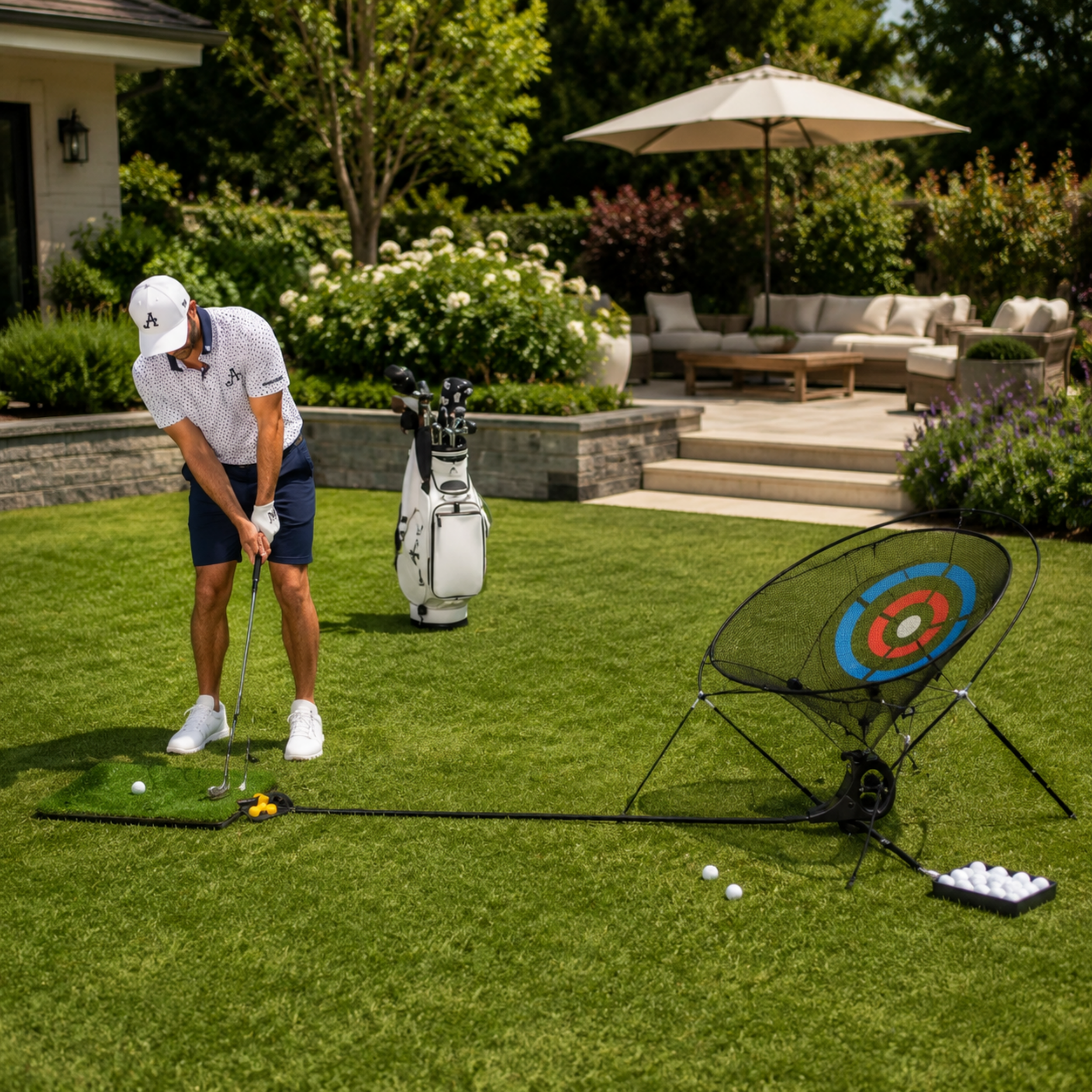 Portable Golf Chipping Practice Net – Automatic Ball Return Training System