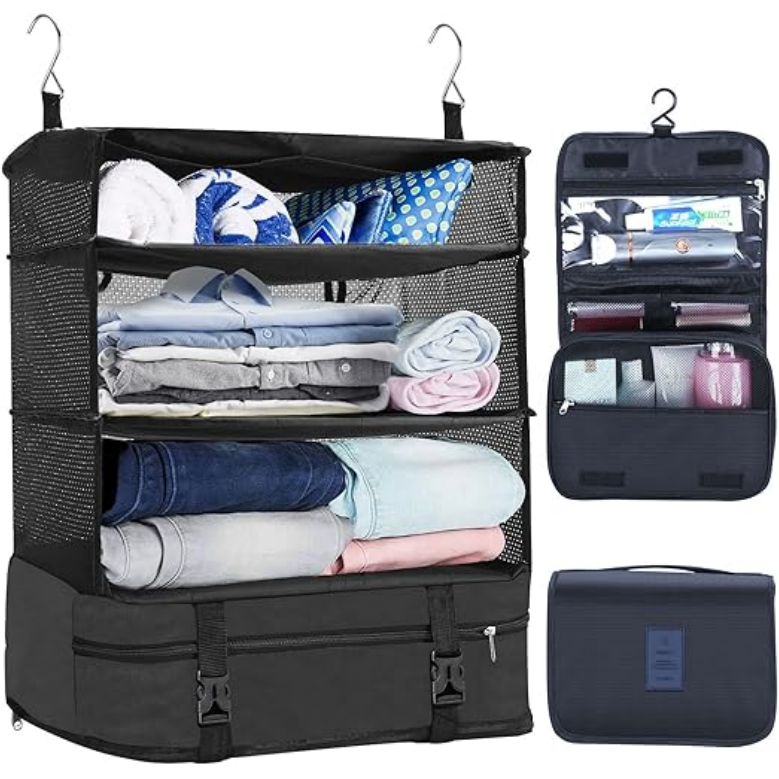 Travel Hanging Organizer with Toiletry Bag – Your Portable Wardrobe on the Go