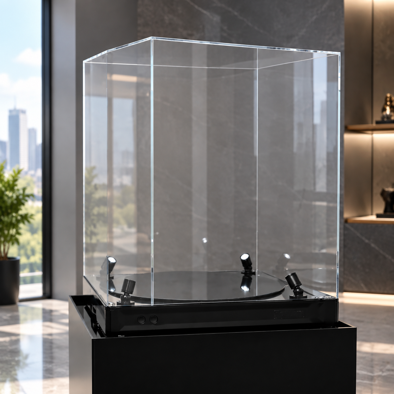 360° Rotating LED Collectible Display Case