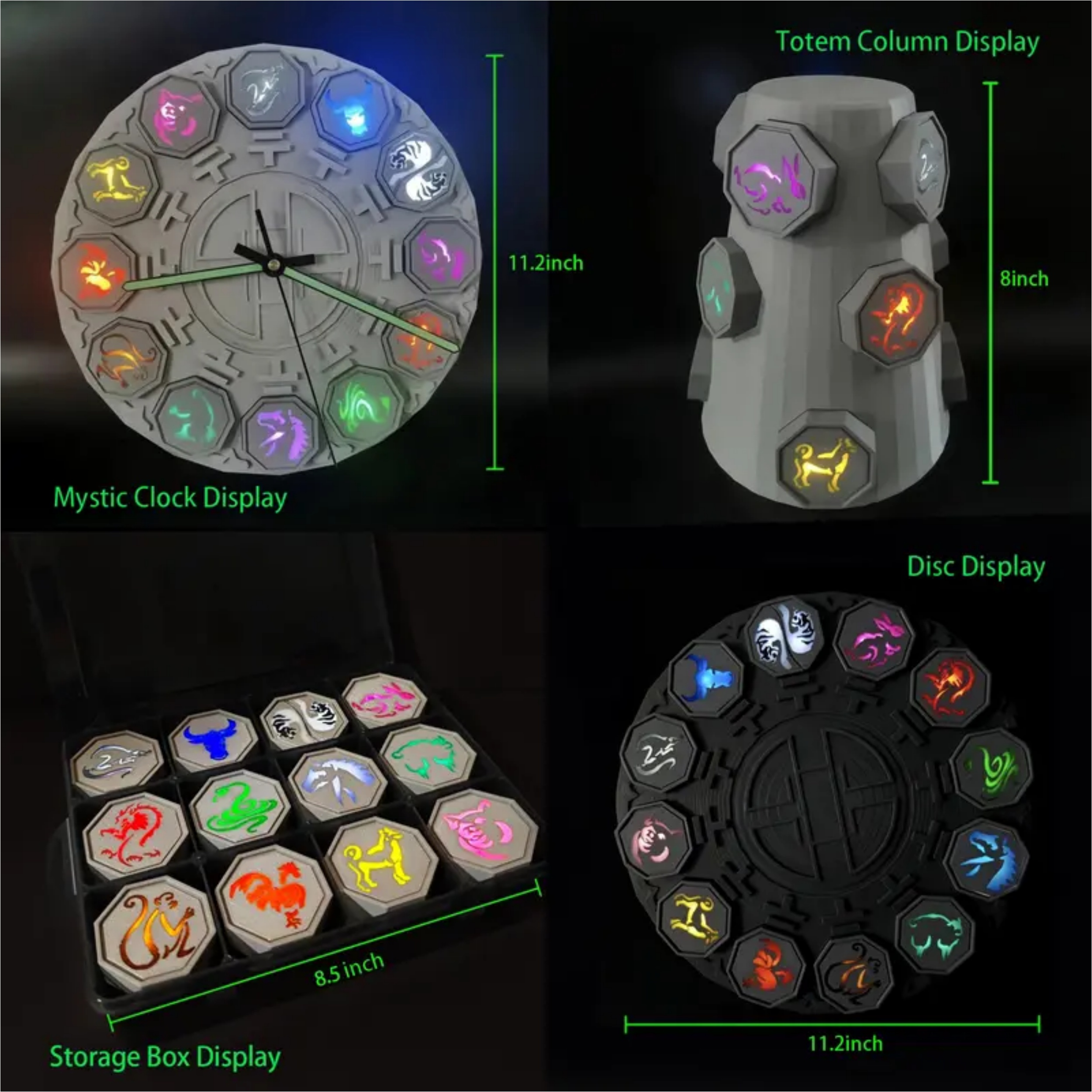 Complete 12-Piece Talisman Set – Removable, Glow Effect, PETG Material