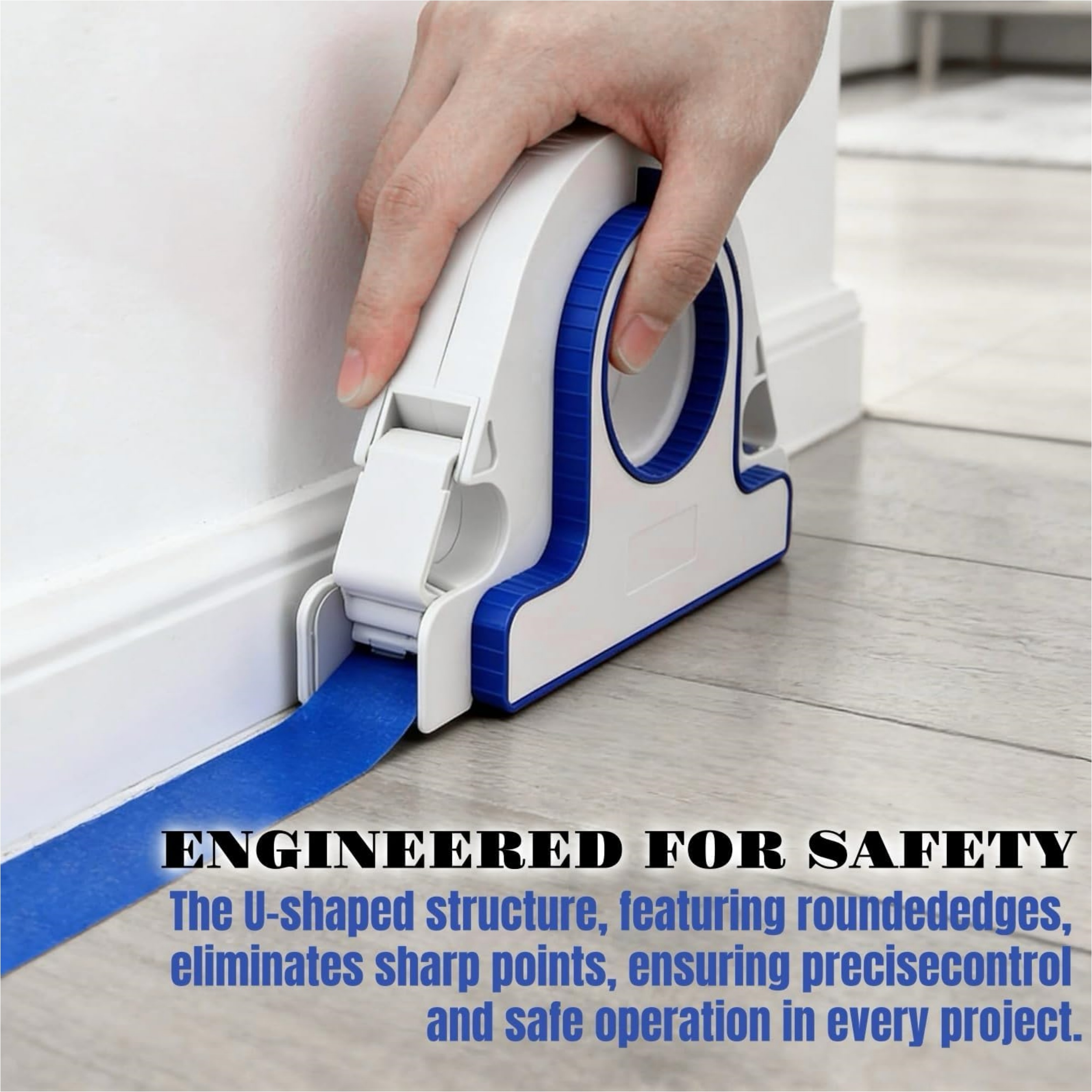 Painters Tape Applicator – One‑Hand Operation, Built‑in Scraper, 5x Faster