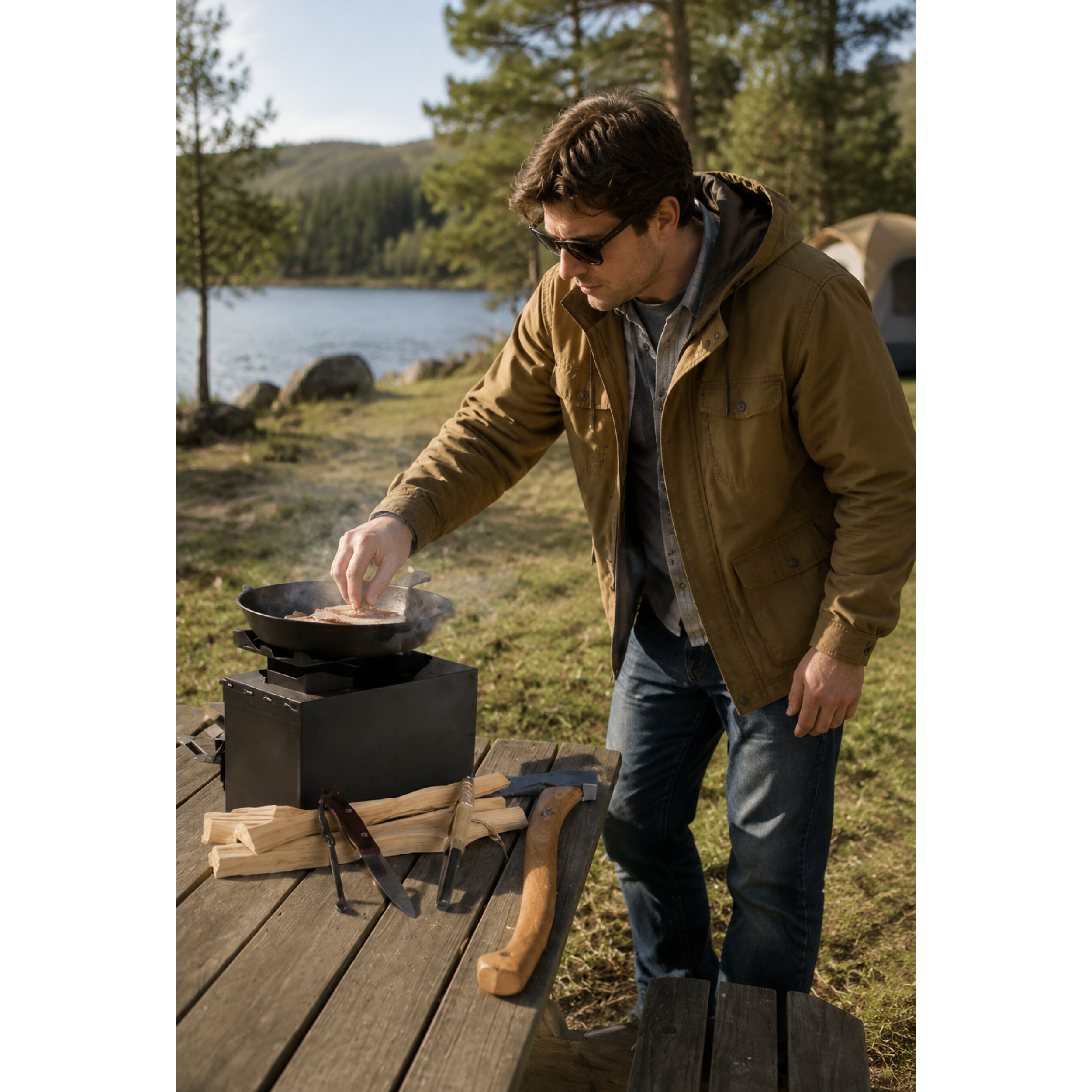 Portable Rocket Stove – Compact Outdoor Cooking System with Efficient Wood-Burning Design
