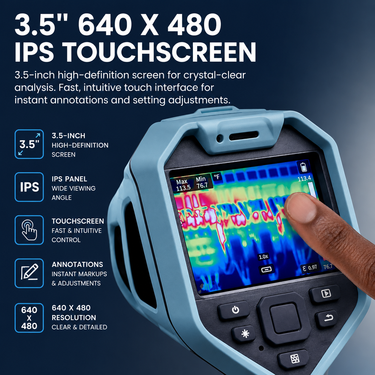 Handheld Thermal Imaging Camera – High-Resolution Infrared Imager for Building Inspections & HVAC