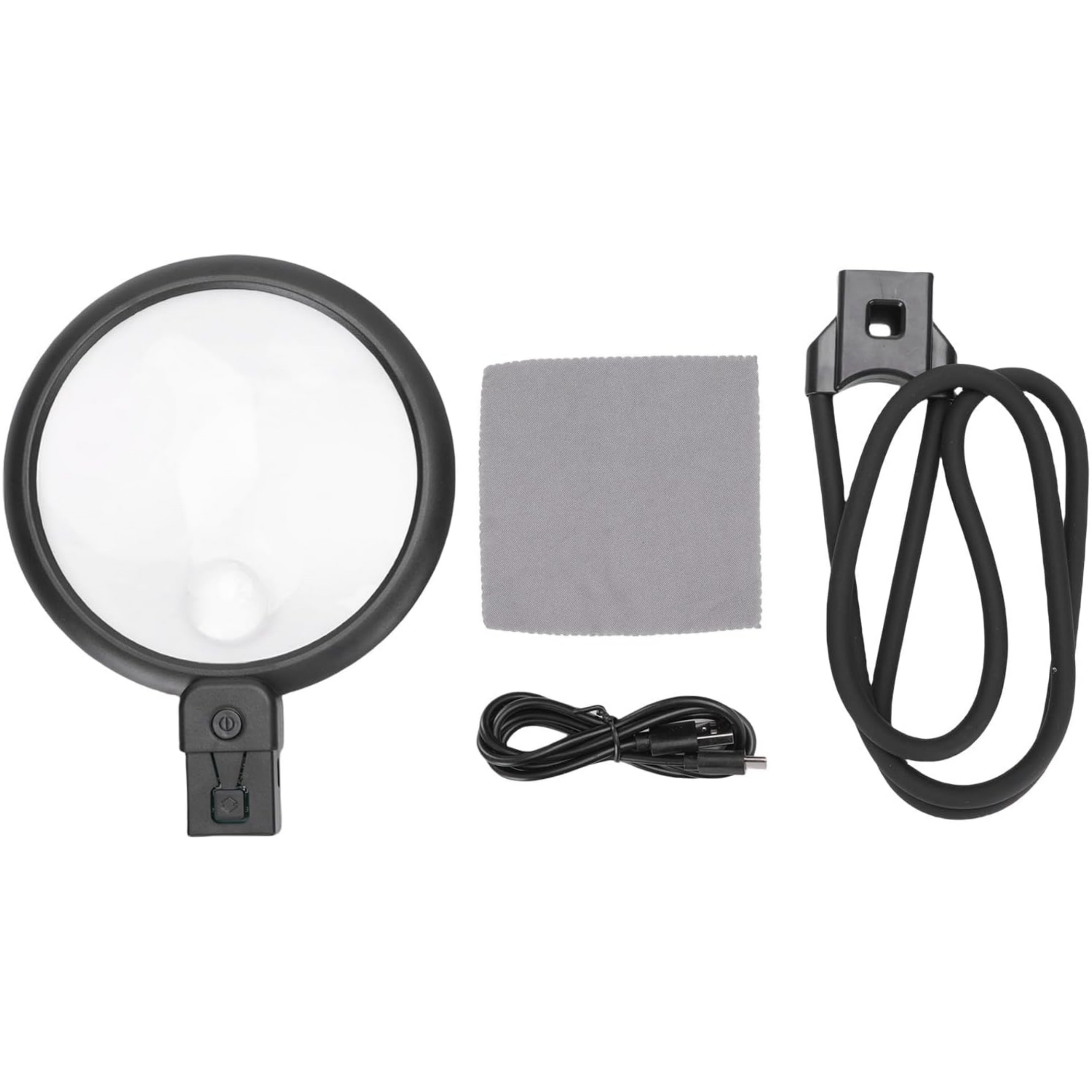 5X & 15X Hands‑Free Magnifying Glass – Rechargeable, Gooseneck, 36 LEDs