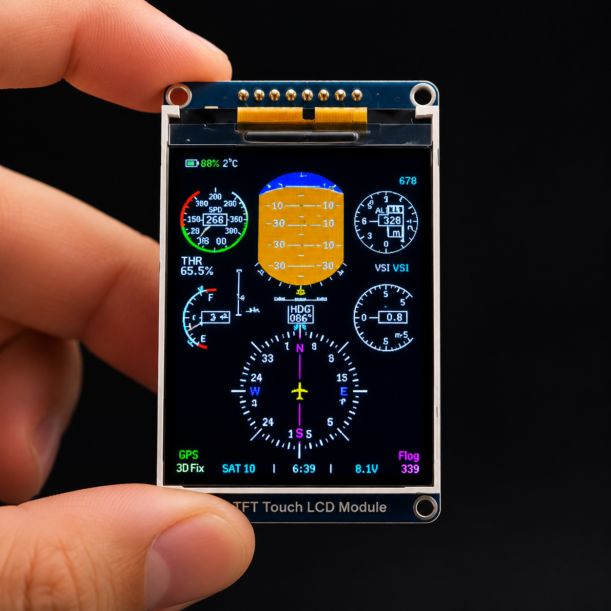 Micro Cockpit Display – Mini Aircraft Cockpit Simulation Display Module