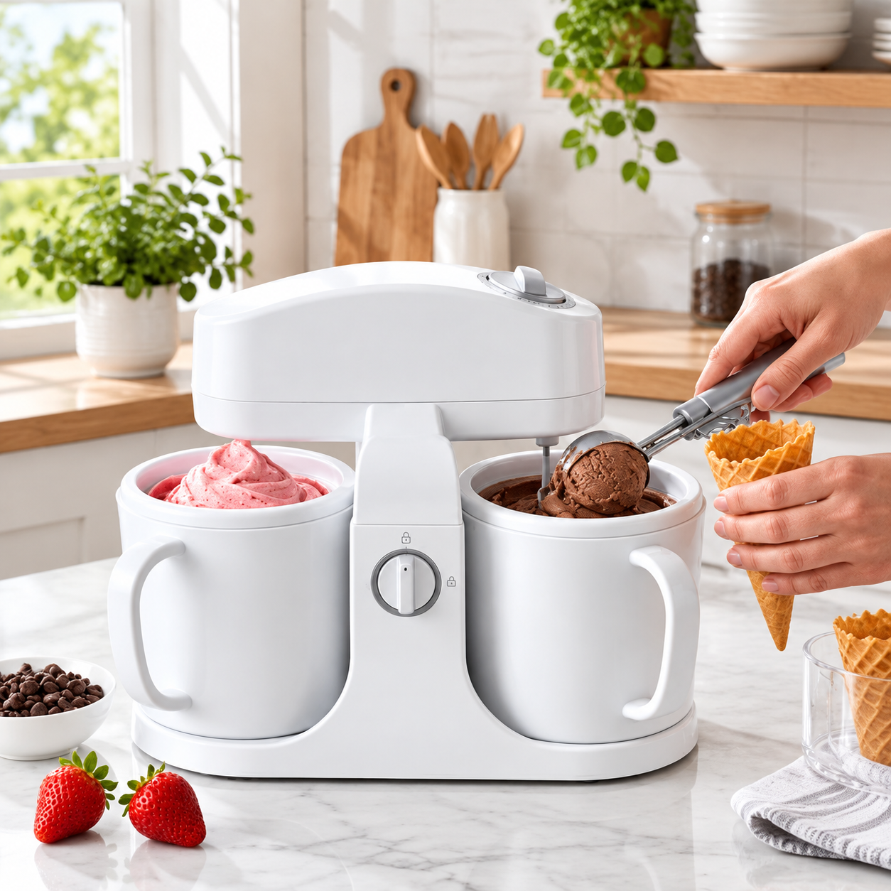 Dual-Bowl Ice Cream Maker