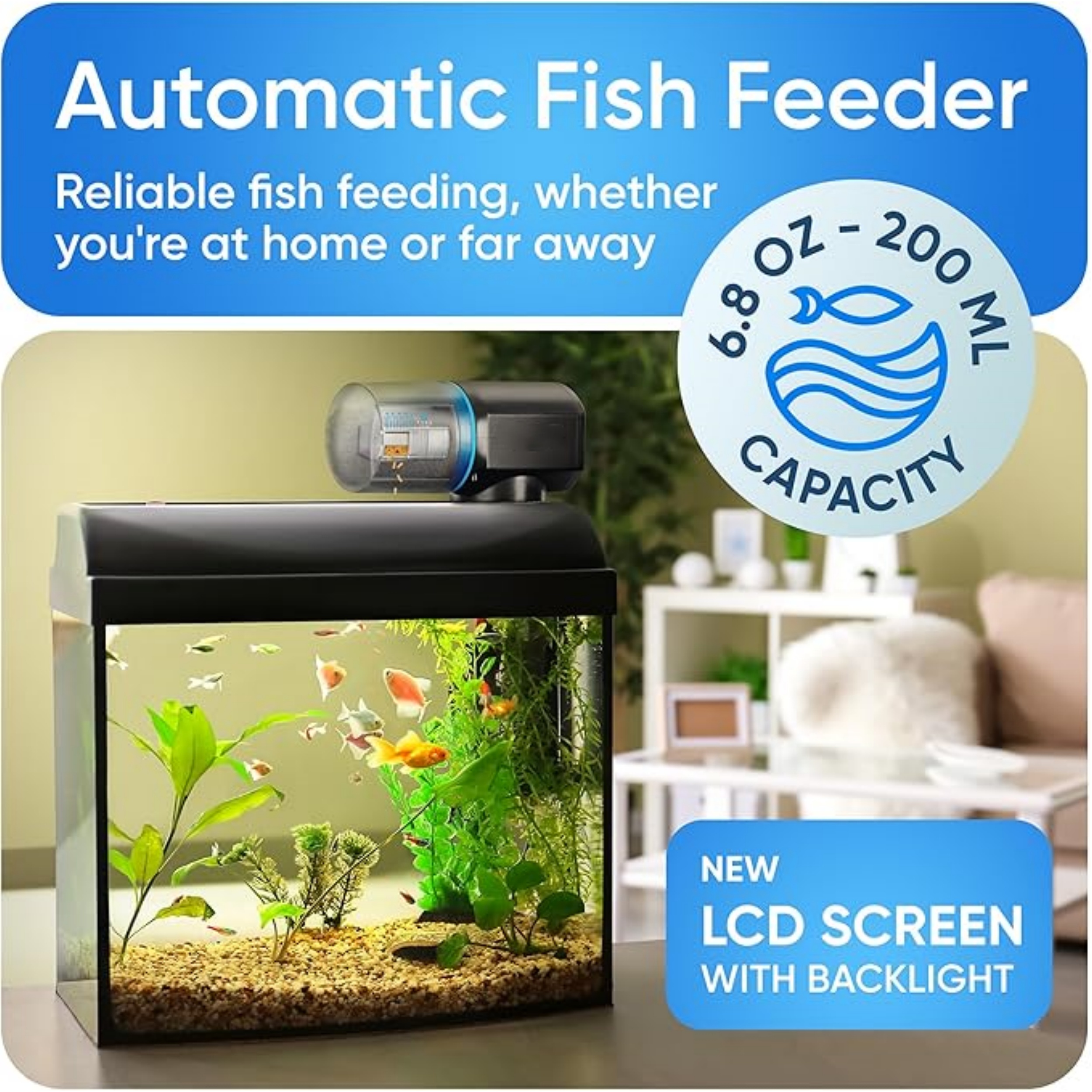 Automatic Fish Feeder – Programmable Timer, Portion Control, Quiet Operation