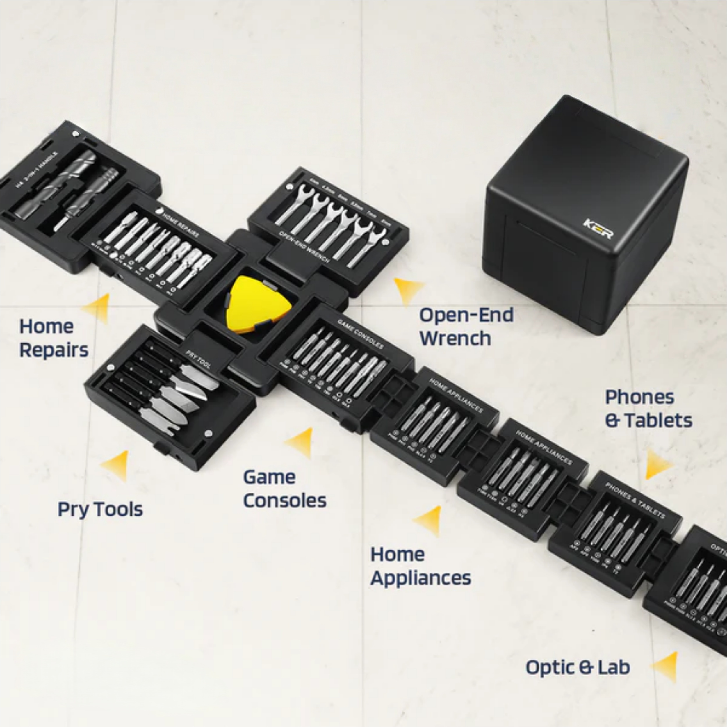 CubeFix 55-in-1 Foldable Tool Kit – All-in-One Compact Repair Cube