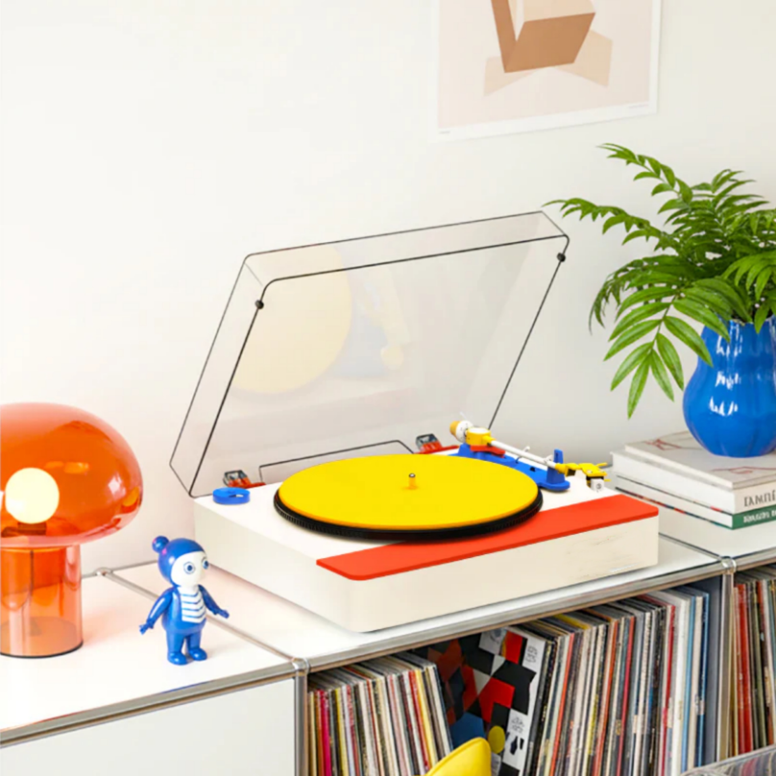 Memphis‑Style Record Player – Built‑in Speakers, Bluetooth, Pro Cartridge