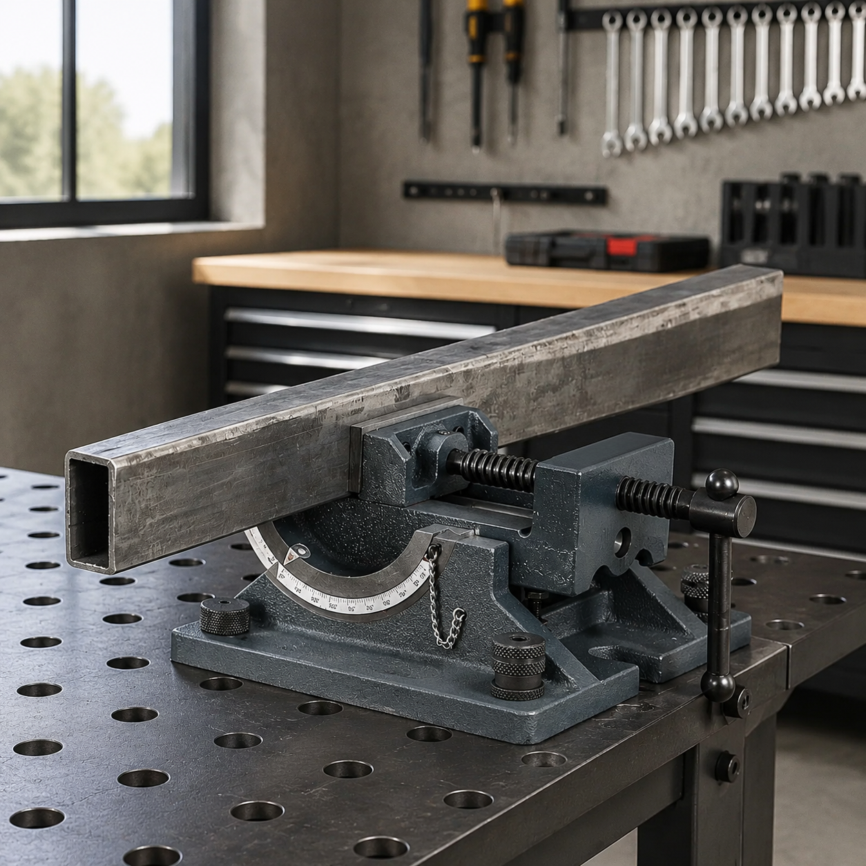 Adjustable Angle Drill Press Vise – Heavy Duty Precision Workholding Tool