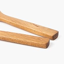 Ergonomic long handle wood salad hands for mixing pasta fruit vegetables tossing