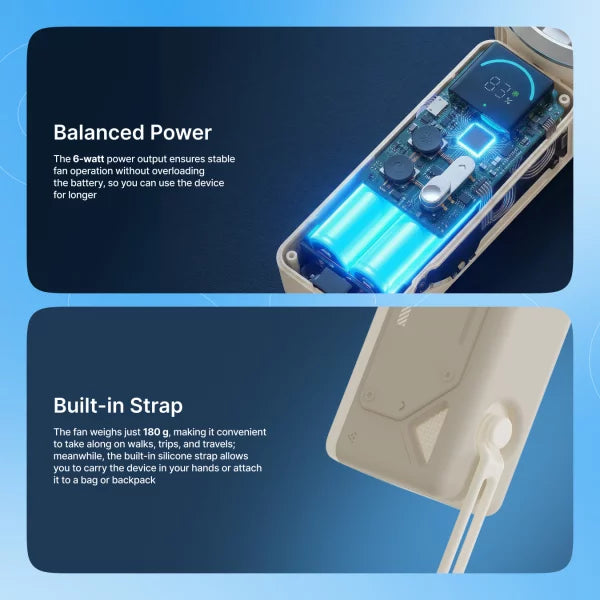 Portable Cooling Fan with LED Display