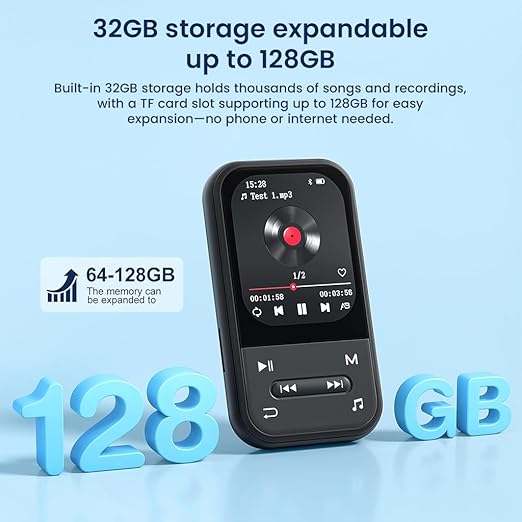 AUDIOCULAR X20 – 6-in-1 Smart MP3 Player with Pedometer & Heart Rate Tracking