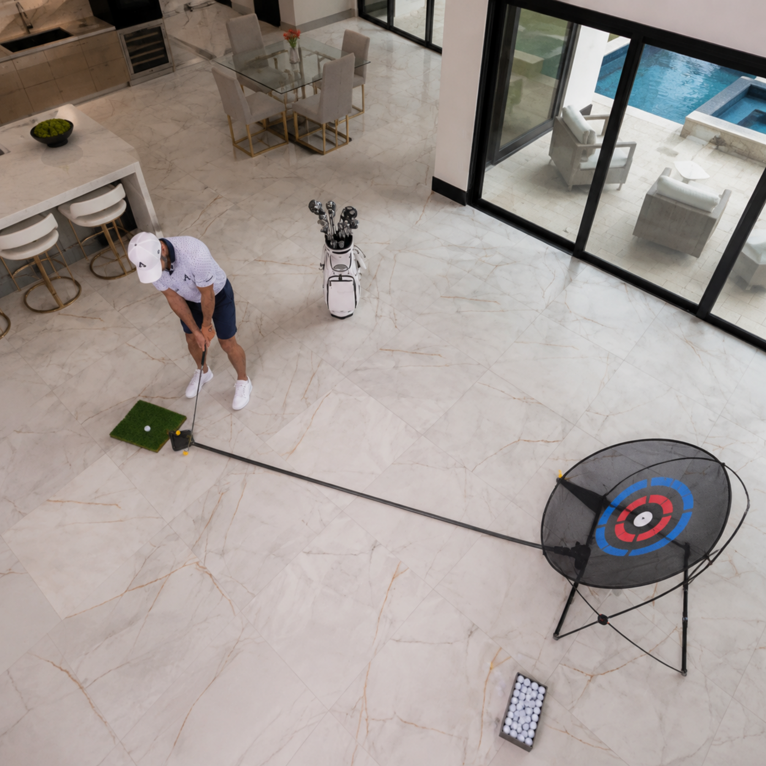 Portable Golf Chipping Practice Net – Automatic Ball Return Training System
