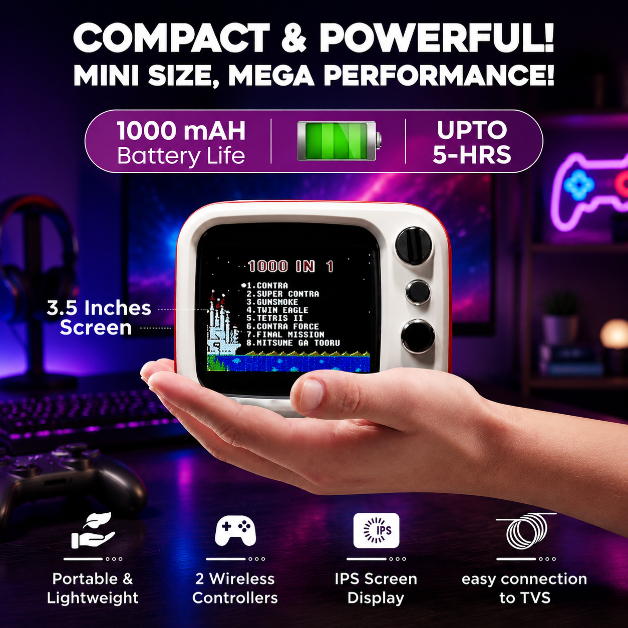 Mini Retro Arcade Console – Portable Classic Gaming Experience