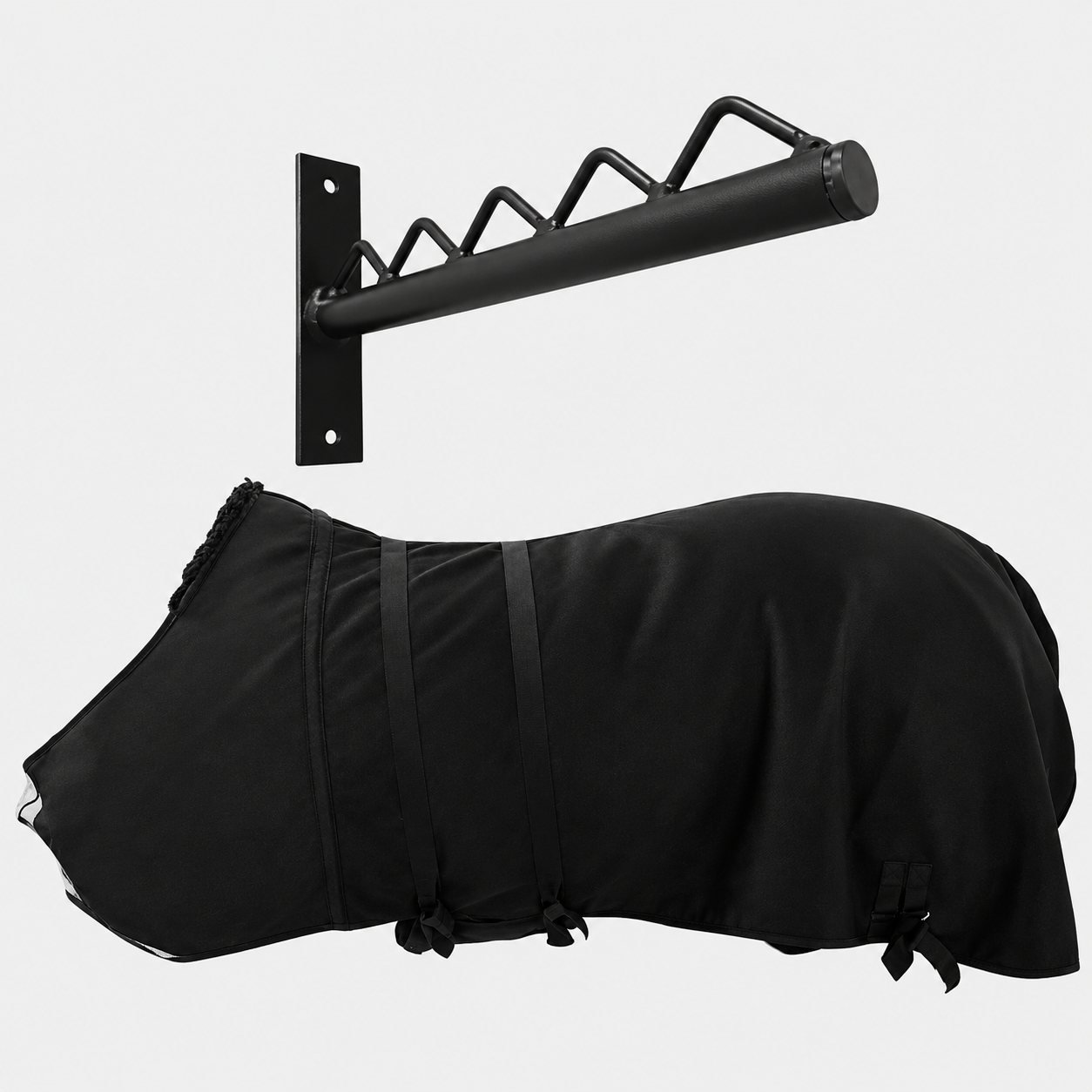 Horse Blanket & Wall-Mounted Storage Rack Set