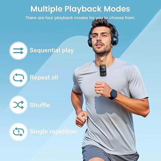 AUDIOCULAR X20 – 6-in-1 Smart MP3 Player with Pedometer & Heart Rate Tracking