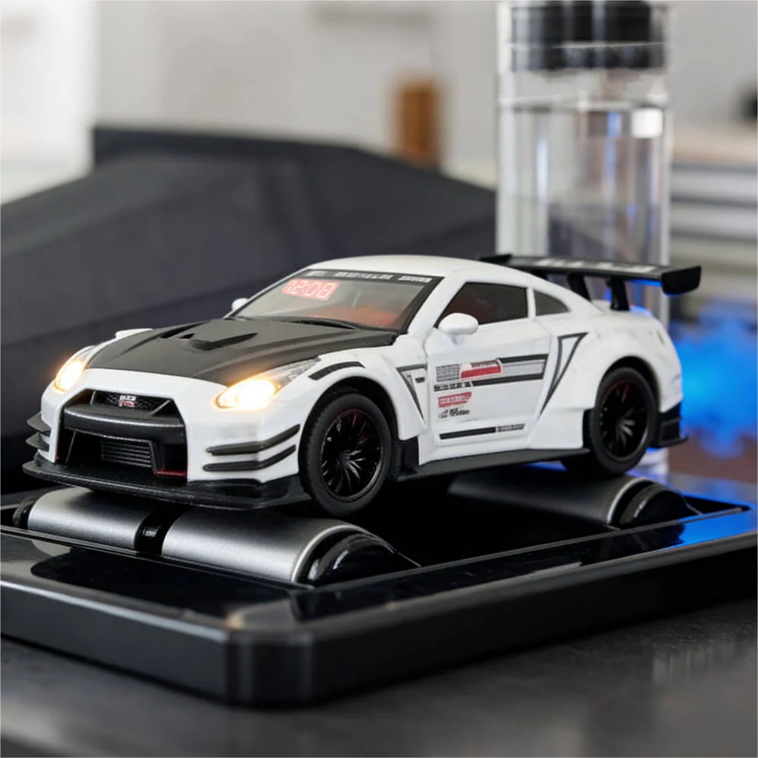 GTR Car Alarm Clock – Engine Sound, Light, Mist & Remote 
