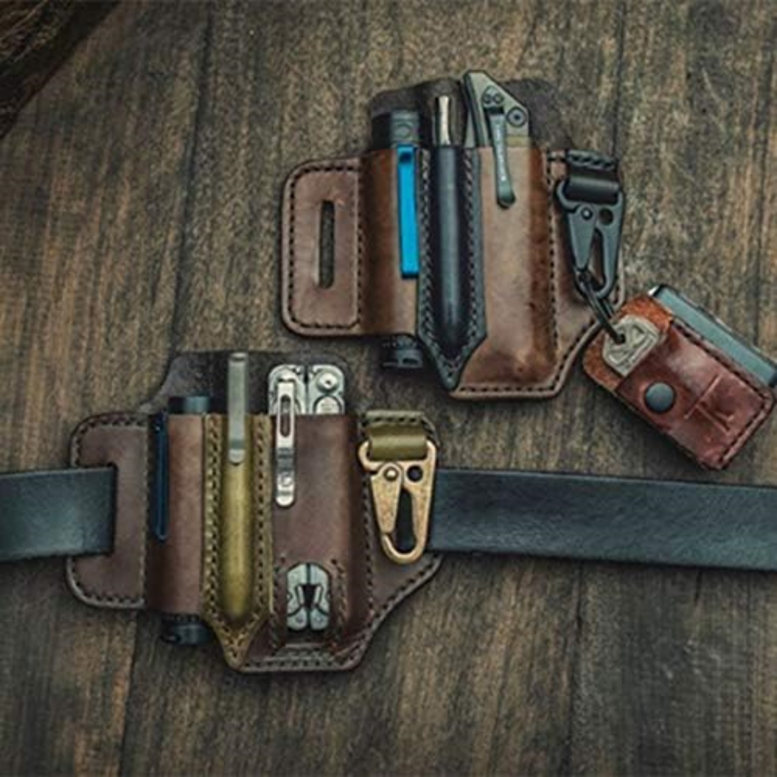 Multi‑Tool Leather Pouch – Handcrafted EDC Belt Organizer