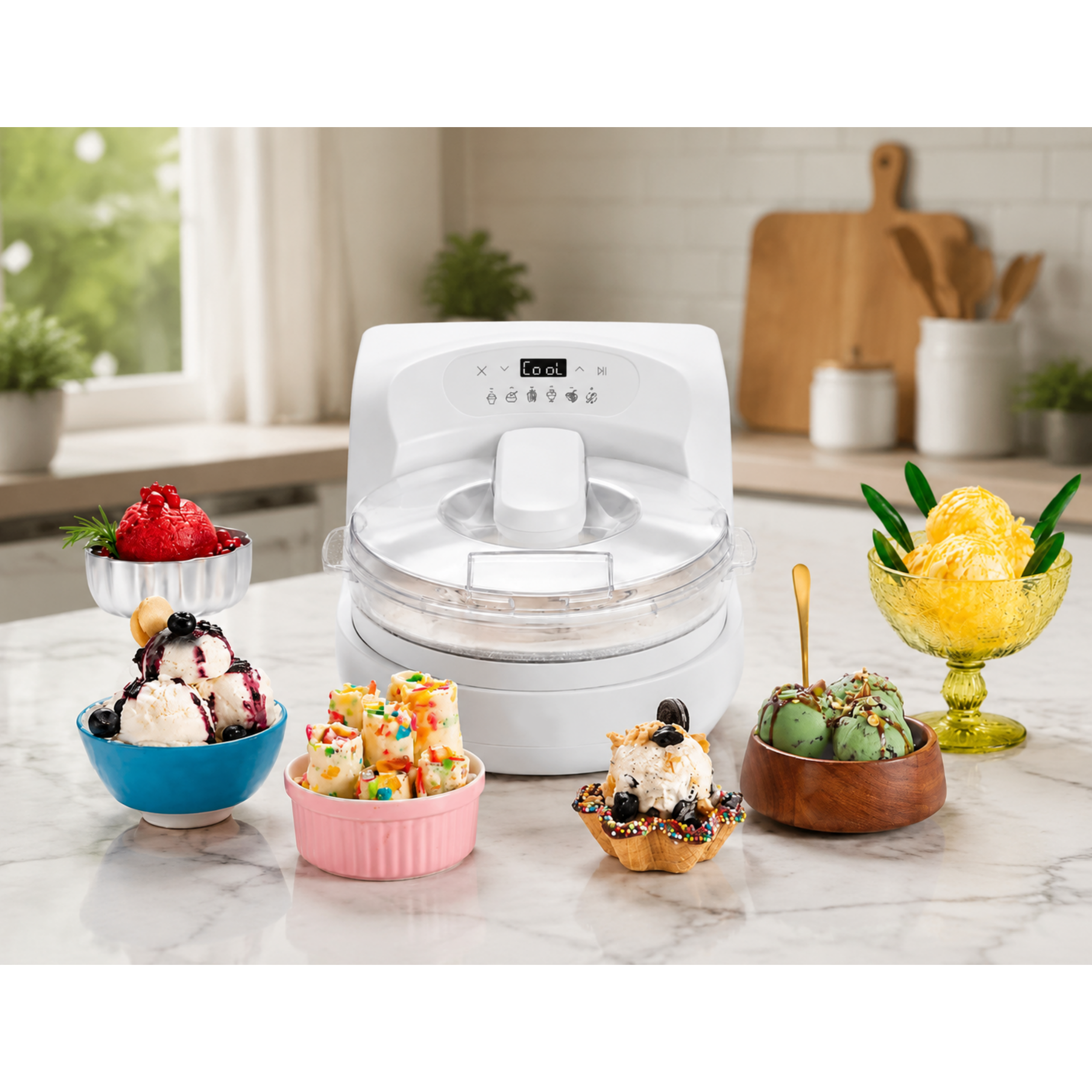Automatic Frozen Dessert Maker – No Pre-Freezing Ice Cream Creation System