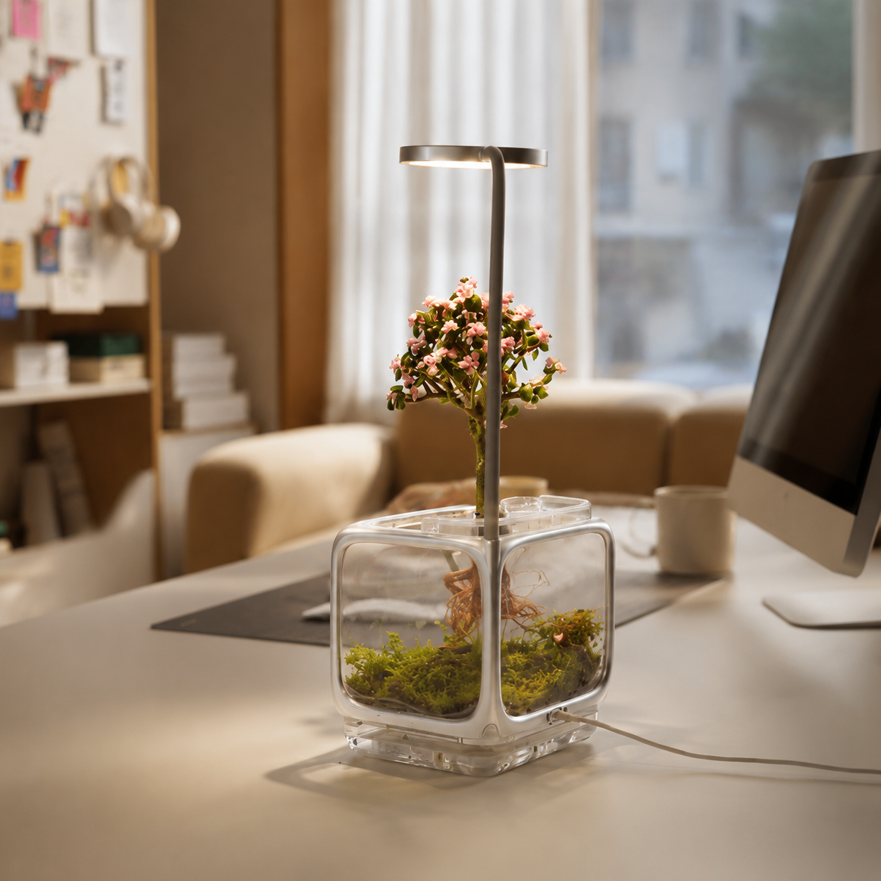 Scenic Aeroponic Ecosystem – Smart Indoor Garden With Mist Growing Technology