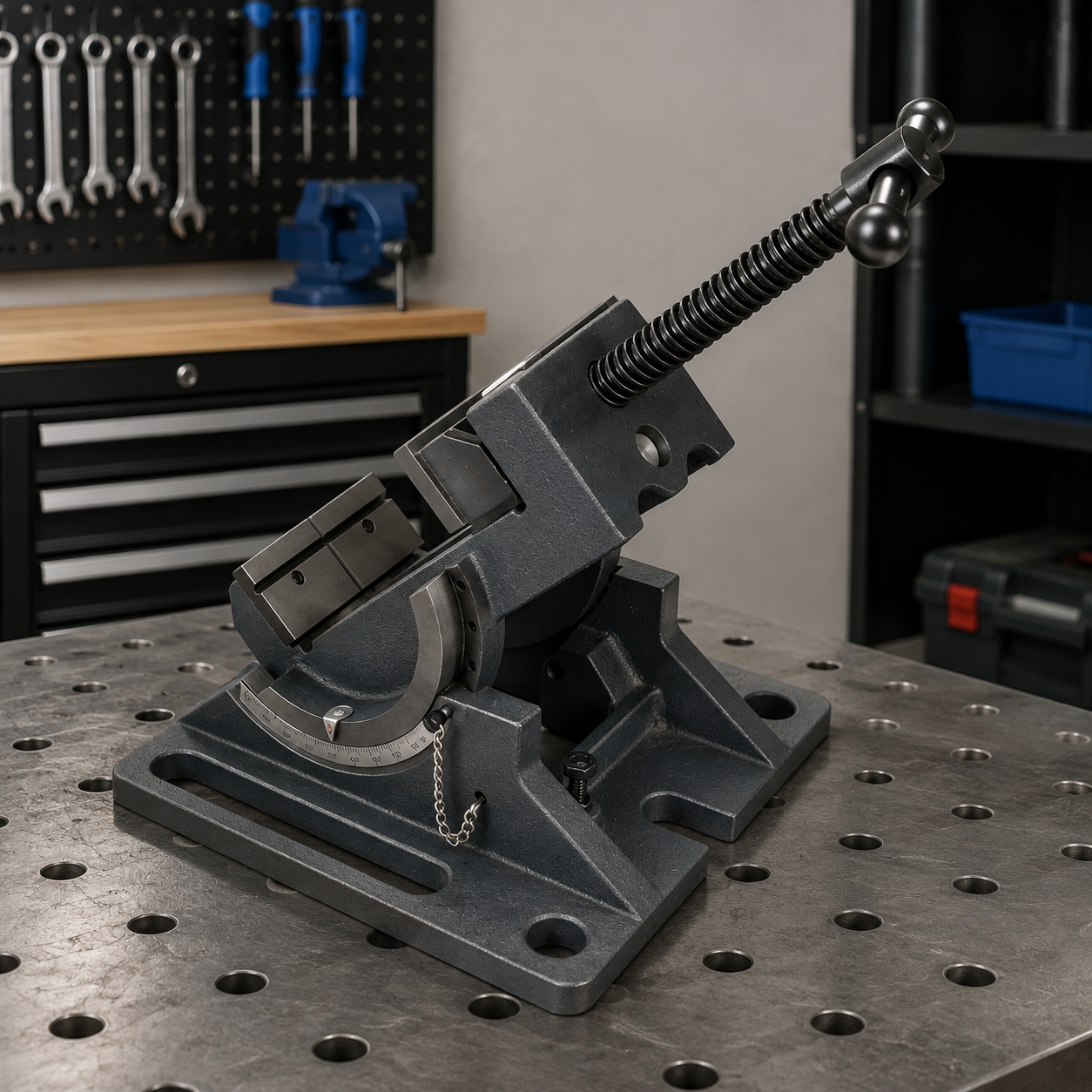 Adjustable Angle Drill Press Vise – Heavy Duty Precision Workholding Tool