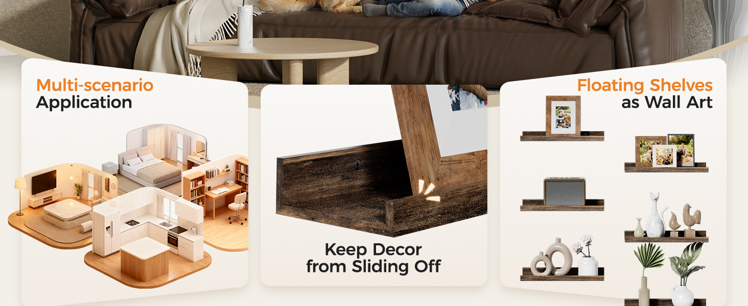 wood shelves