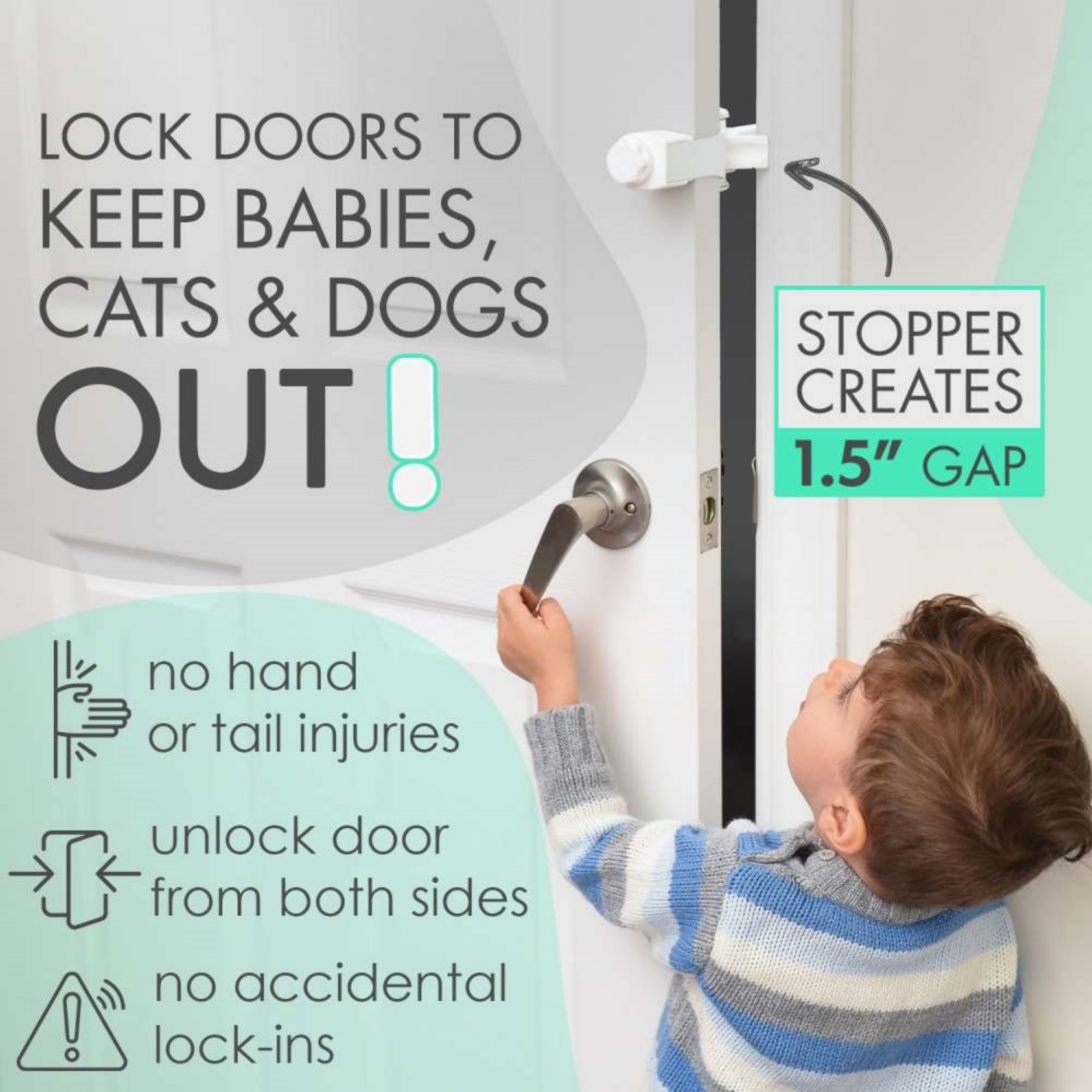 Door Stopper & Childproof Door Lock – Adjustable, Portable, Tool‑Free