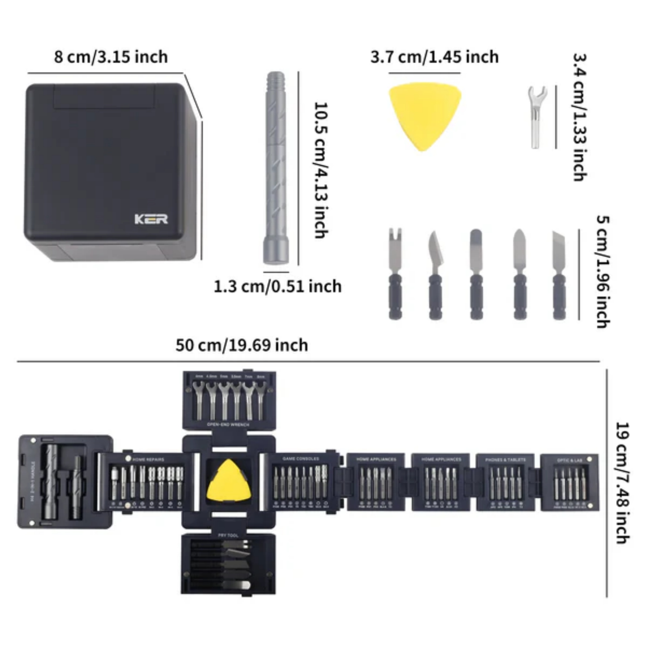 CubeFix 55-in-1 Foldable Tool Kit – All-in-One Compact Repair Cube