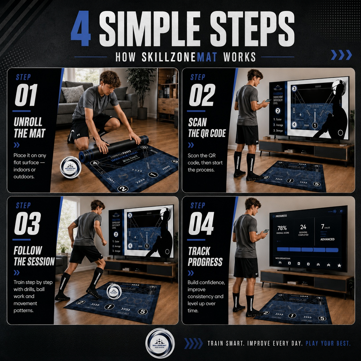 Soccer Training Mat – Interactive Football Skill Training Kit