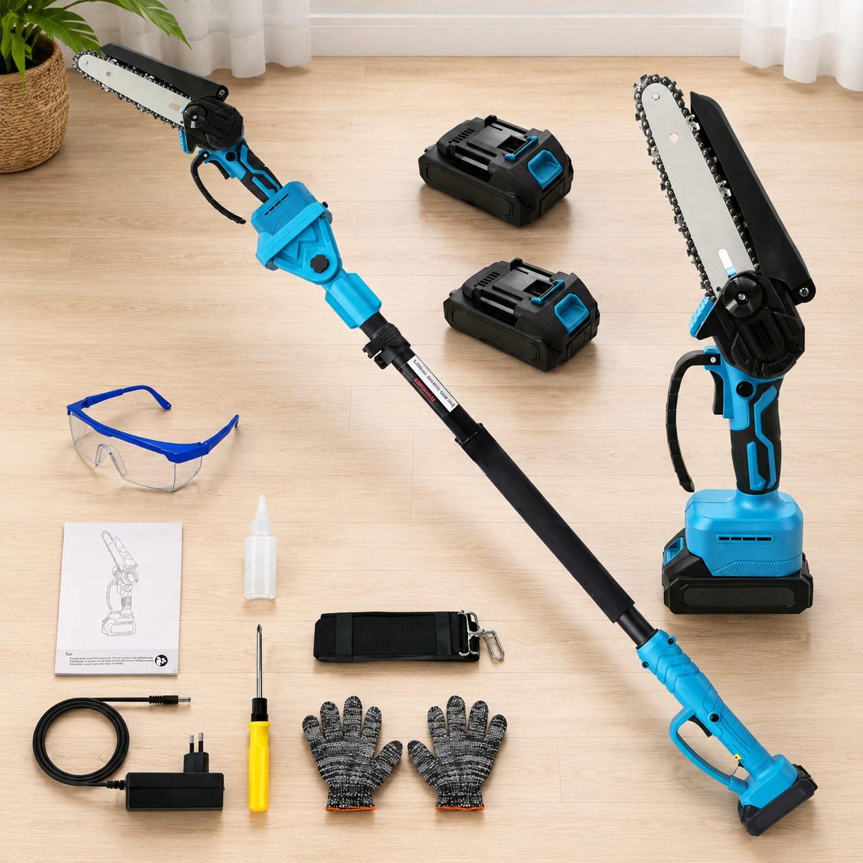 2-in-1 Cordless Pole Saw – Portable Tree Trimming Tool With Extended Reach