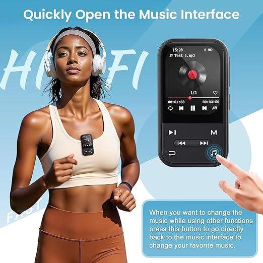AUDIOCULAR X20 – 6-in-1 Smart MP3 Player with Pedometer & Heart Rate Tracking