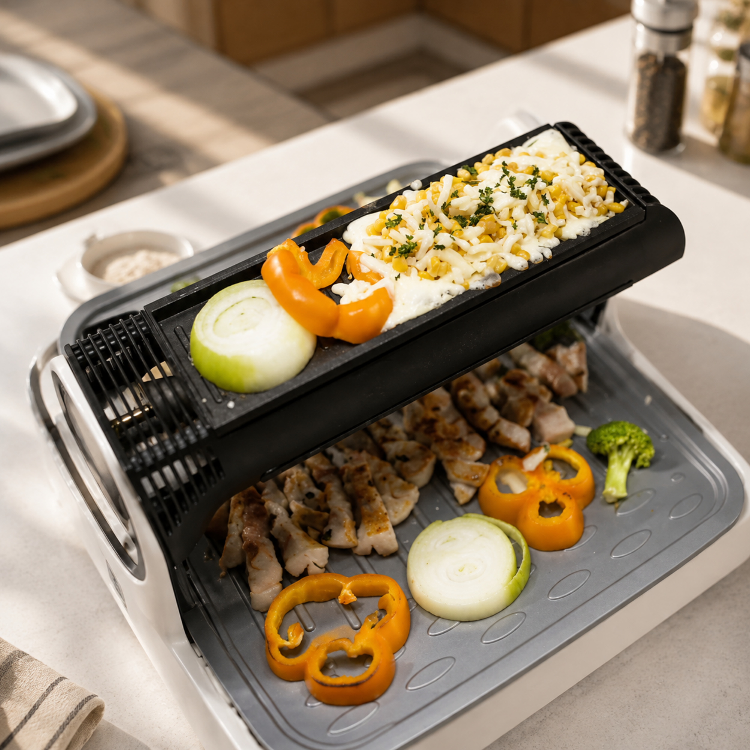 Foldable Portable Dual-Surface BBQ Grill