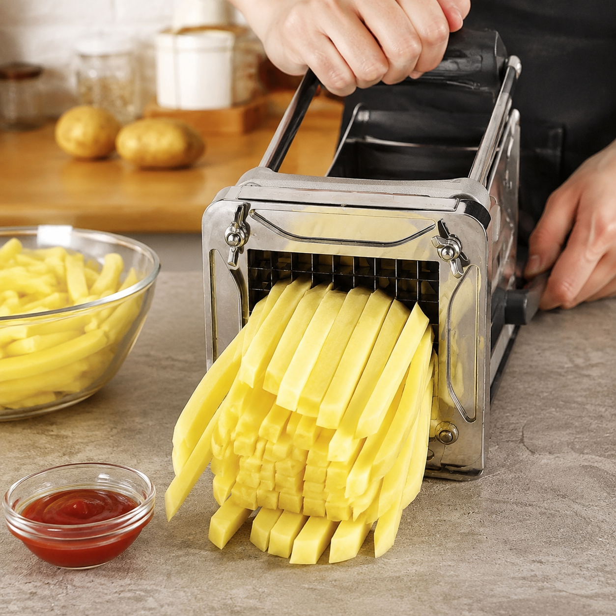 Electric French Fry Cutter – Fast & Efficient Potato Cutting Solution