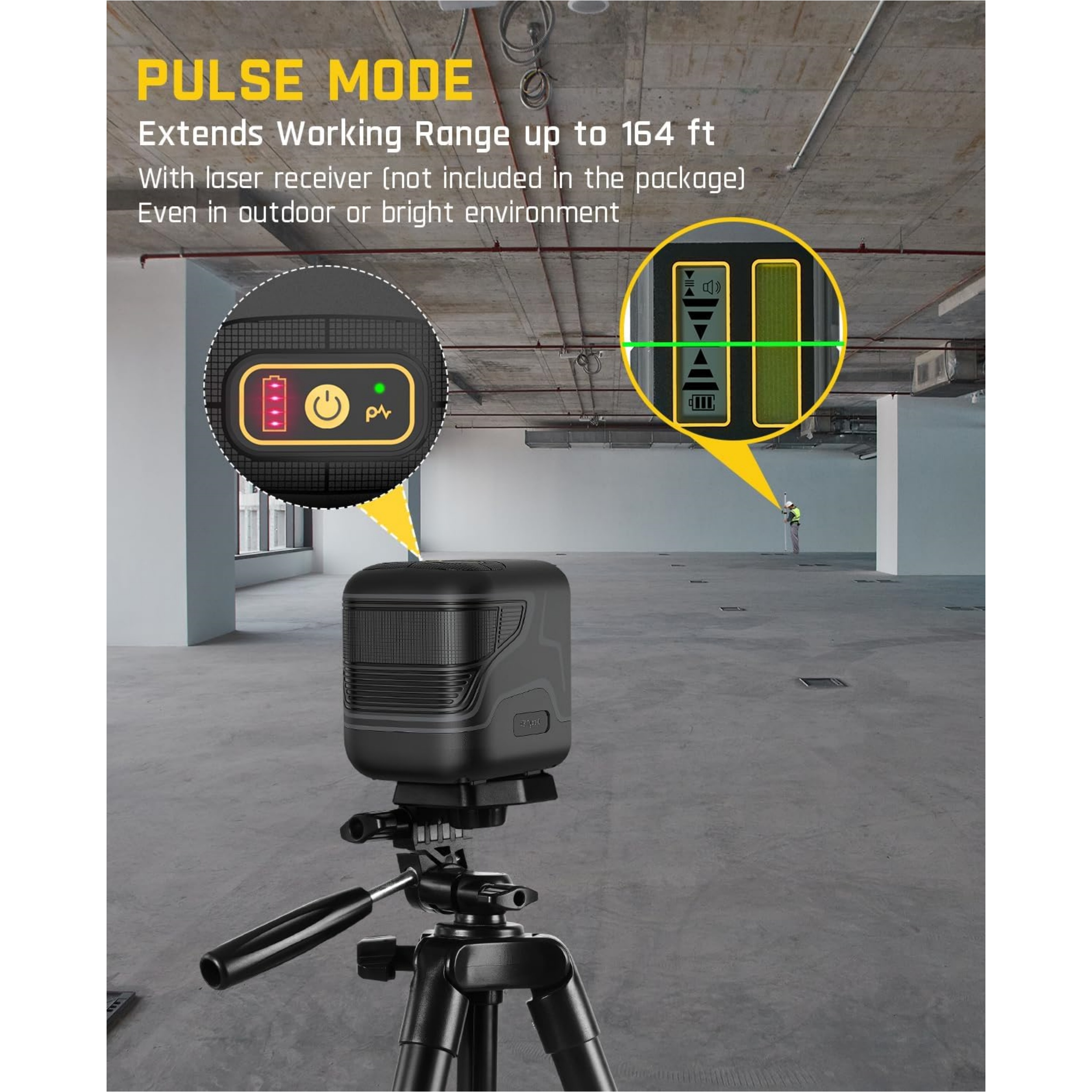 Pocket Green Laser Level – Self‑Leveling, 100ft Range, USB‑C Rechargeable 