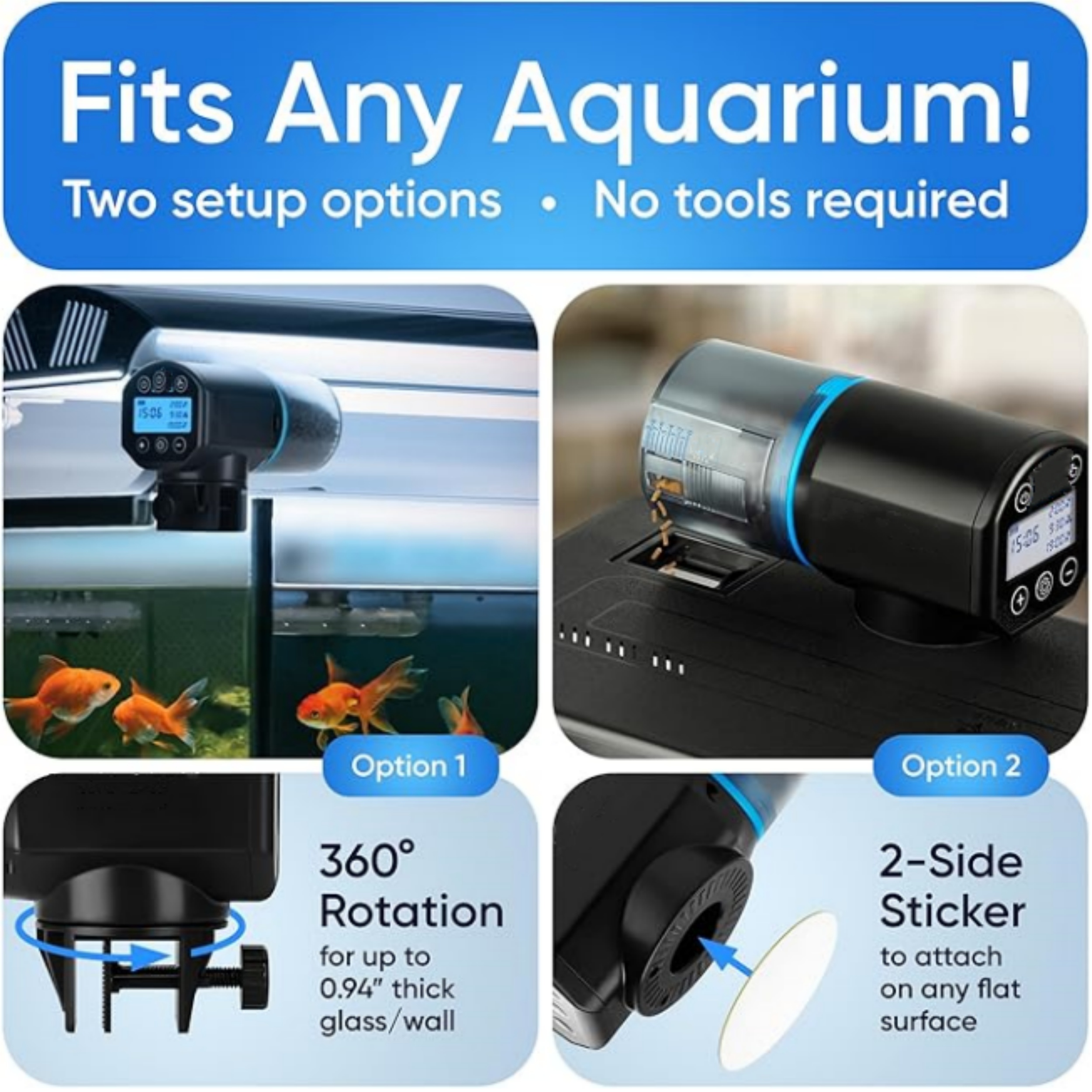 Automatic Fish Feeder – Programmable Timer, Portion Control, Quiet Operation