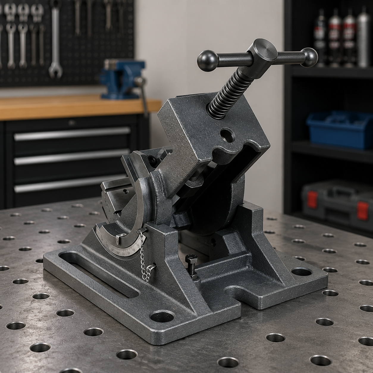 Adjustable Angle Drill Press Vise – Heavy Duty Precision Workholding Tool