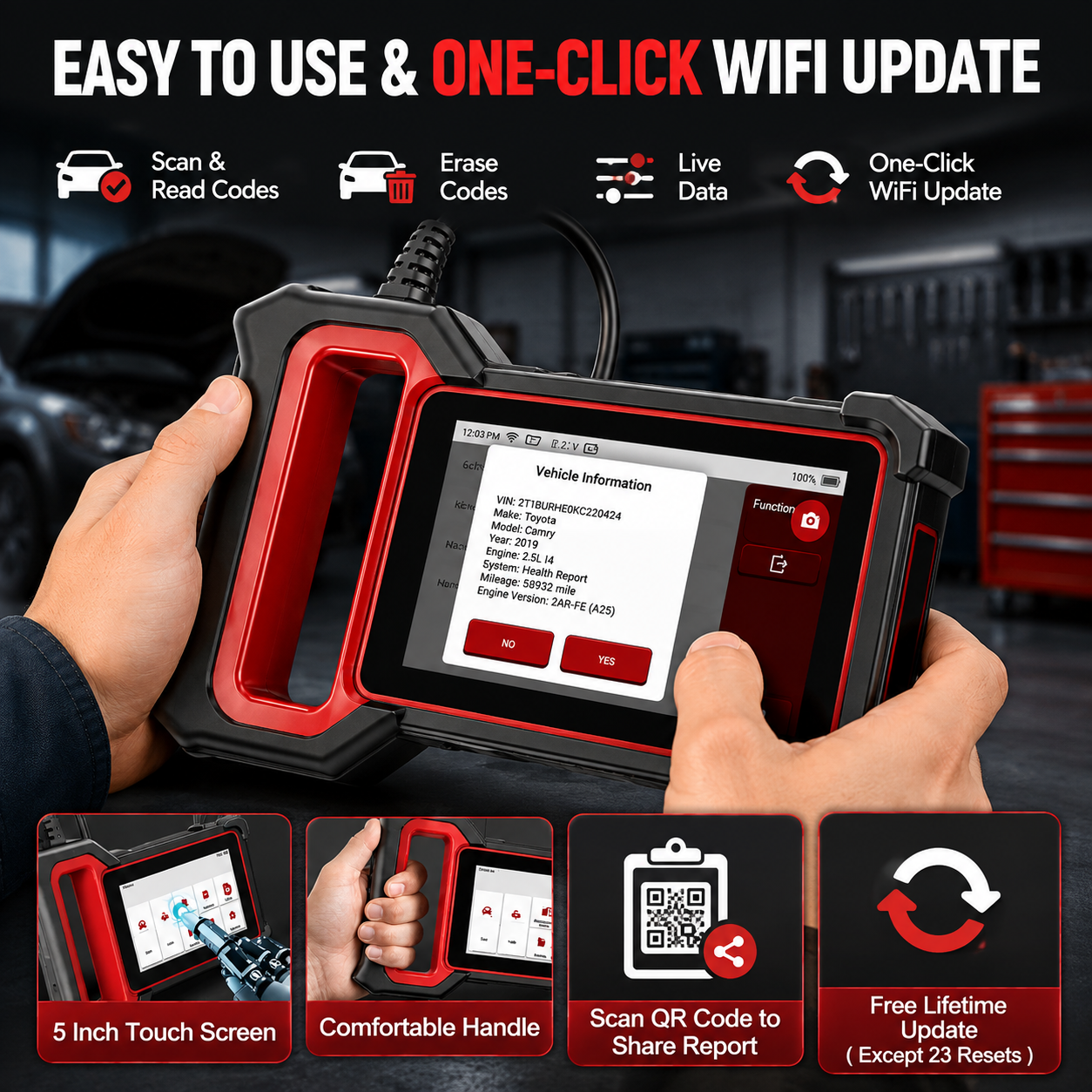 Professional OBD2 Diagnostic Scanner – Smart Vehicle Analysis Tablet