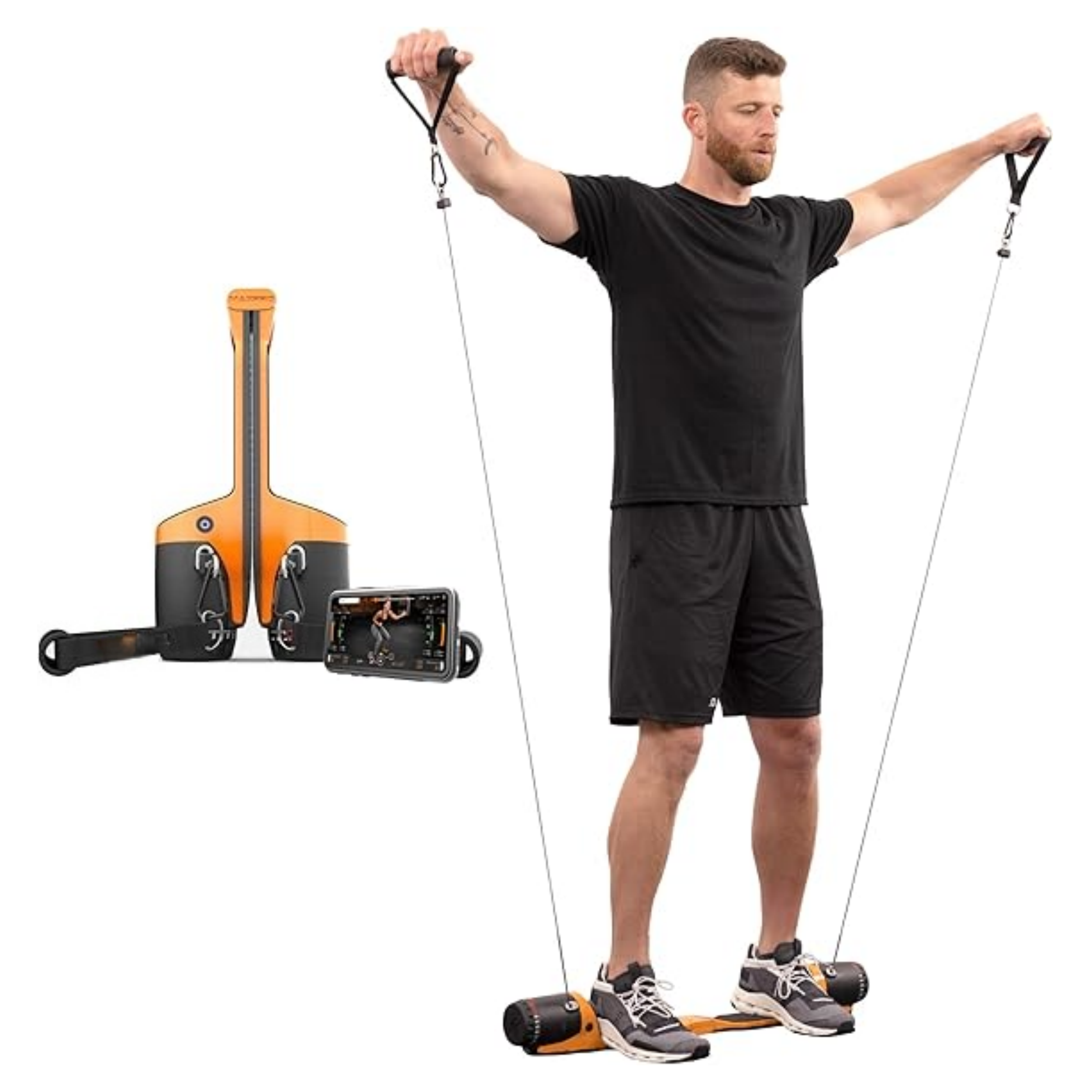 Portable Smart Cable Gym – 5‑300 lbs Resistance, Bluetooth Connected, Folds for Storage